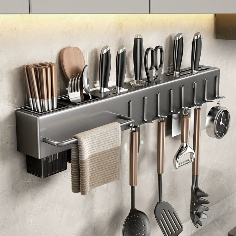 Commercial Kitchen Knife Holder - رف تخزين متعدد الوظائف للمطبخ يثبت