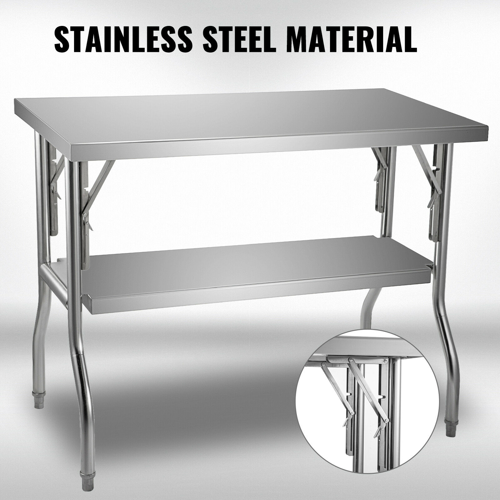 Commercial Kitchen Prep Table With Storage - رف واحد/مزدوج احترافي من الفولاذ المقاوم