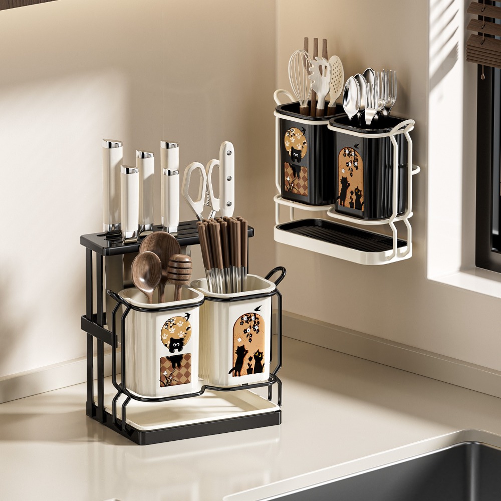 Commercial Kitchen Knife Holder - رف تخزين سكاكين المطبخ كونترتوب استنزاف