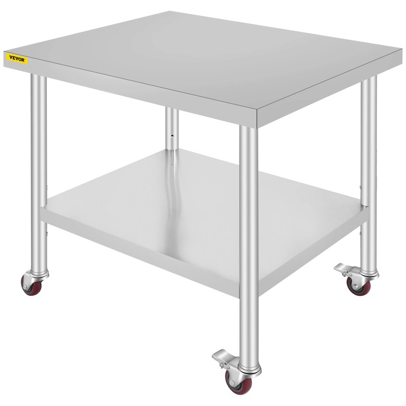 Commercial Kitchen Prep Table With Storage - طاولة تحضير للمطبخ من الفولاذ المقاوم