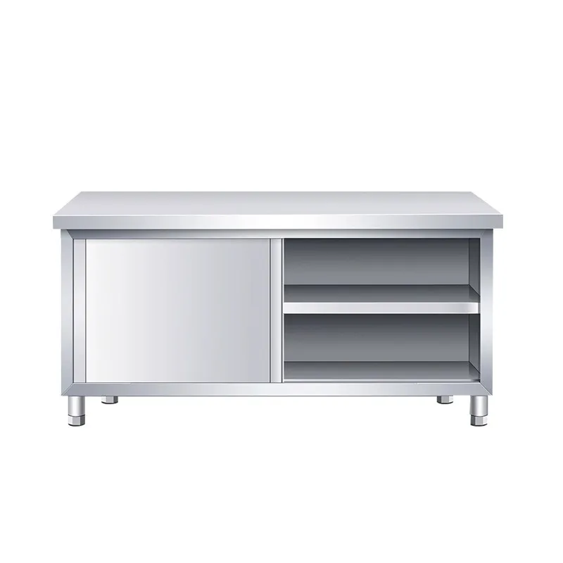 Commercial Kitchen Prep Table With Storage - عربة بار من الفولاذ المقاوم للصدأ،