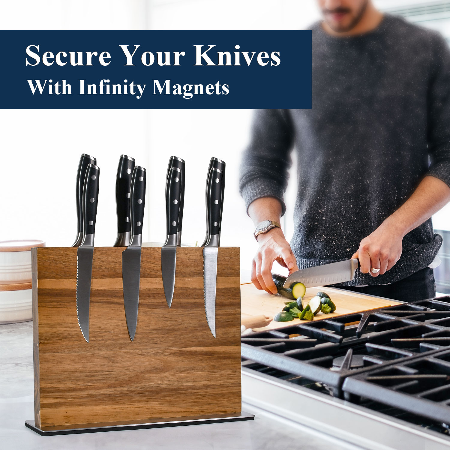 كتلة سكين مغناطيسية عالية الجو - مراجعة Commercial Kitchen Knife Holder وسعره