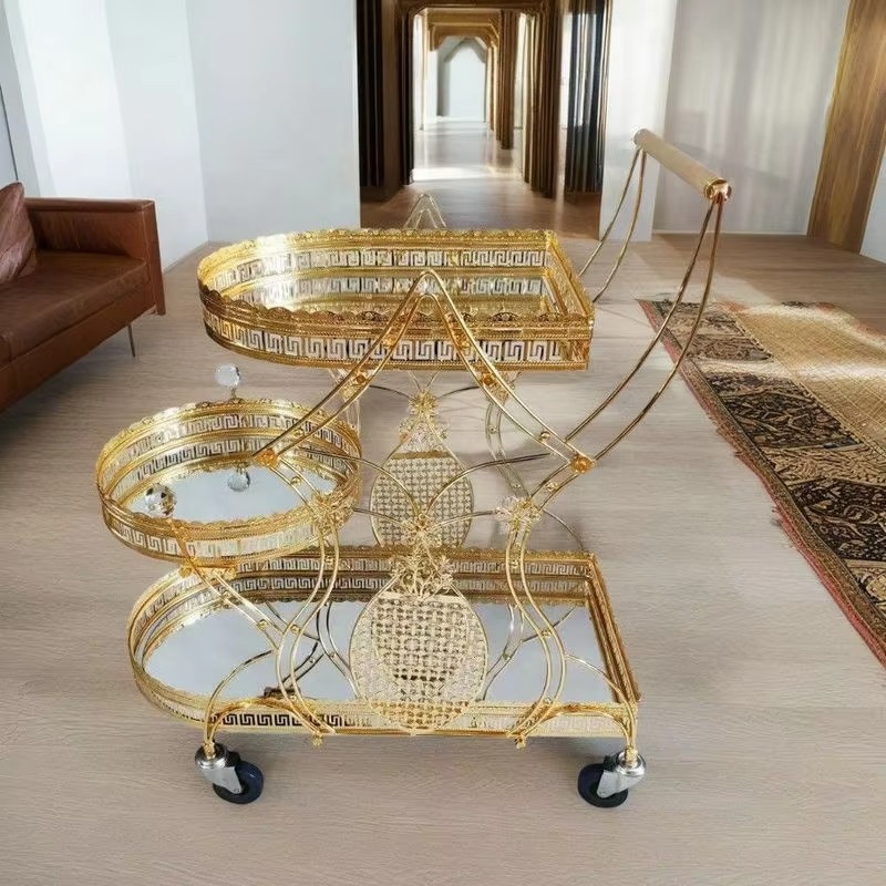 عربة فندقية حديثة ذهبية اللون  - مراجعة Commercial Kitchen And Bar وسعره