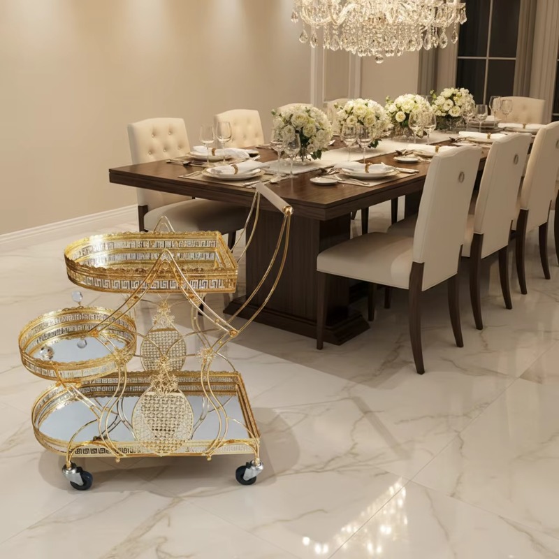 عربة فندقية حديثة ذهبية اللون  - مراجعة Commercial Kitchen And Bar وسعره