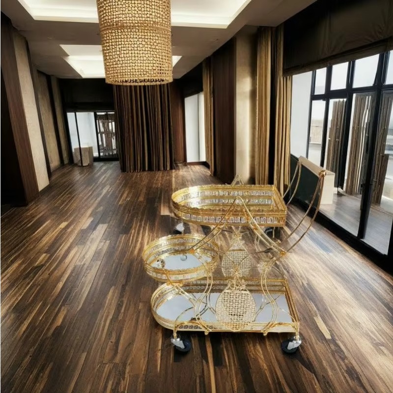 عربة فندقية حديثة ذهبية اللون  - مراجعة Commercial Kitchen And Bar وسعره