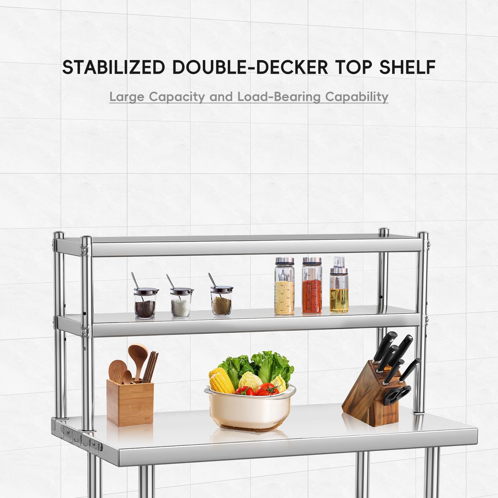 طاولة عمل من الفولاذ المقاوم ل - مراجعة Commercial Kitchen Prep Table With Storage وسعره