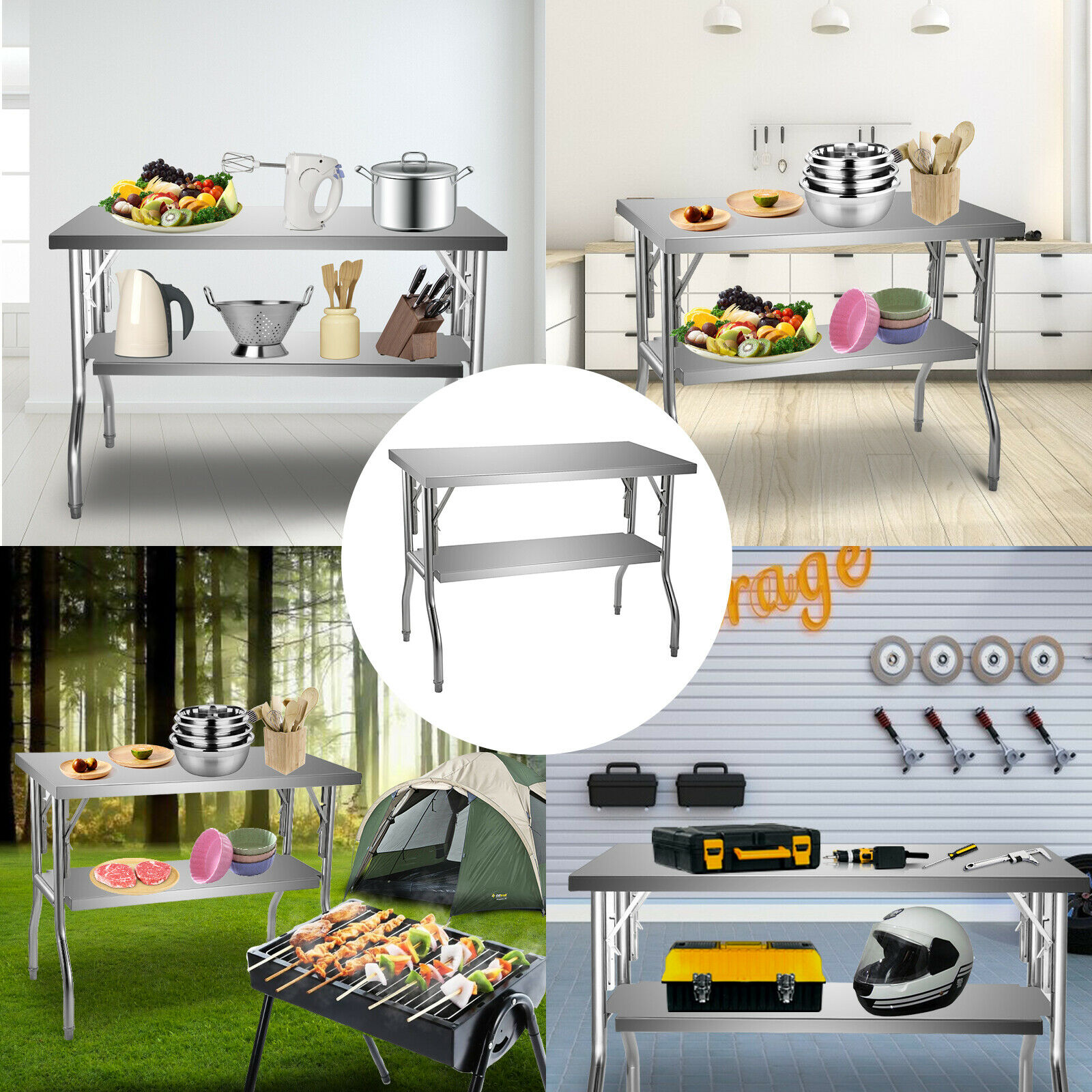 رف واحد/مزدوج احترافي من الفول - مراجعة Commercial Kitchen Prep Table With Storage وسعره