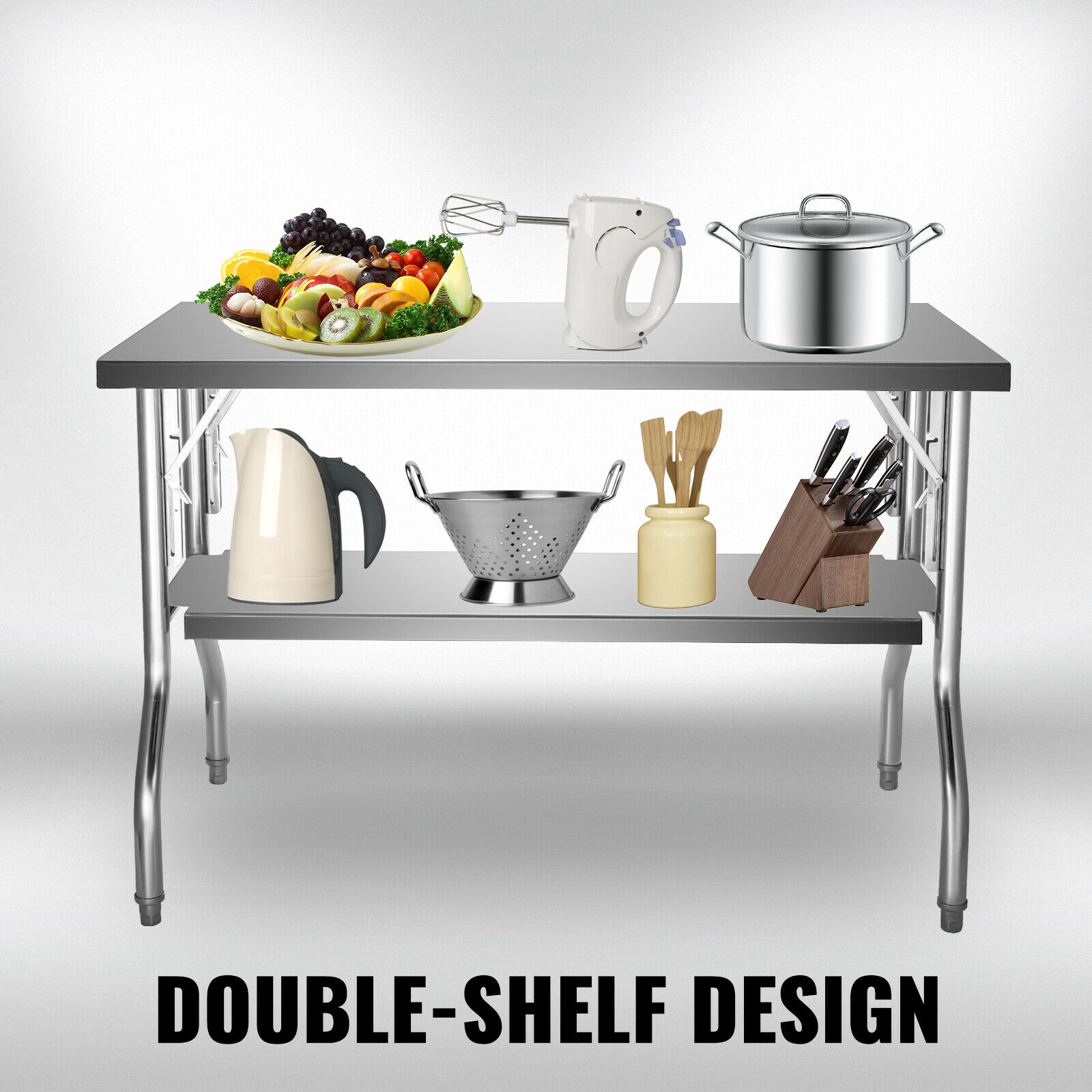 رف واحد/مزدوج احترافي من الفول - مراجعة Commercial Kitchen Prep Table With Storage وسعره
