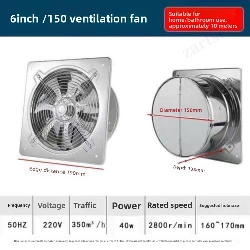 مروحة شفط وتهوية 6 و8 و10 بوصا - مراجعة Commercial Kitchen Exhaust Fan وسعره