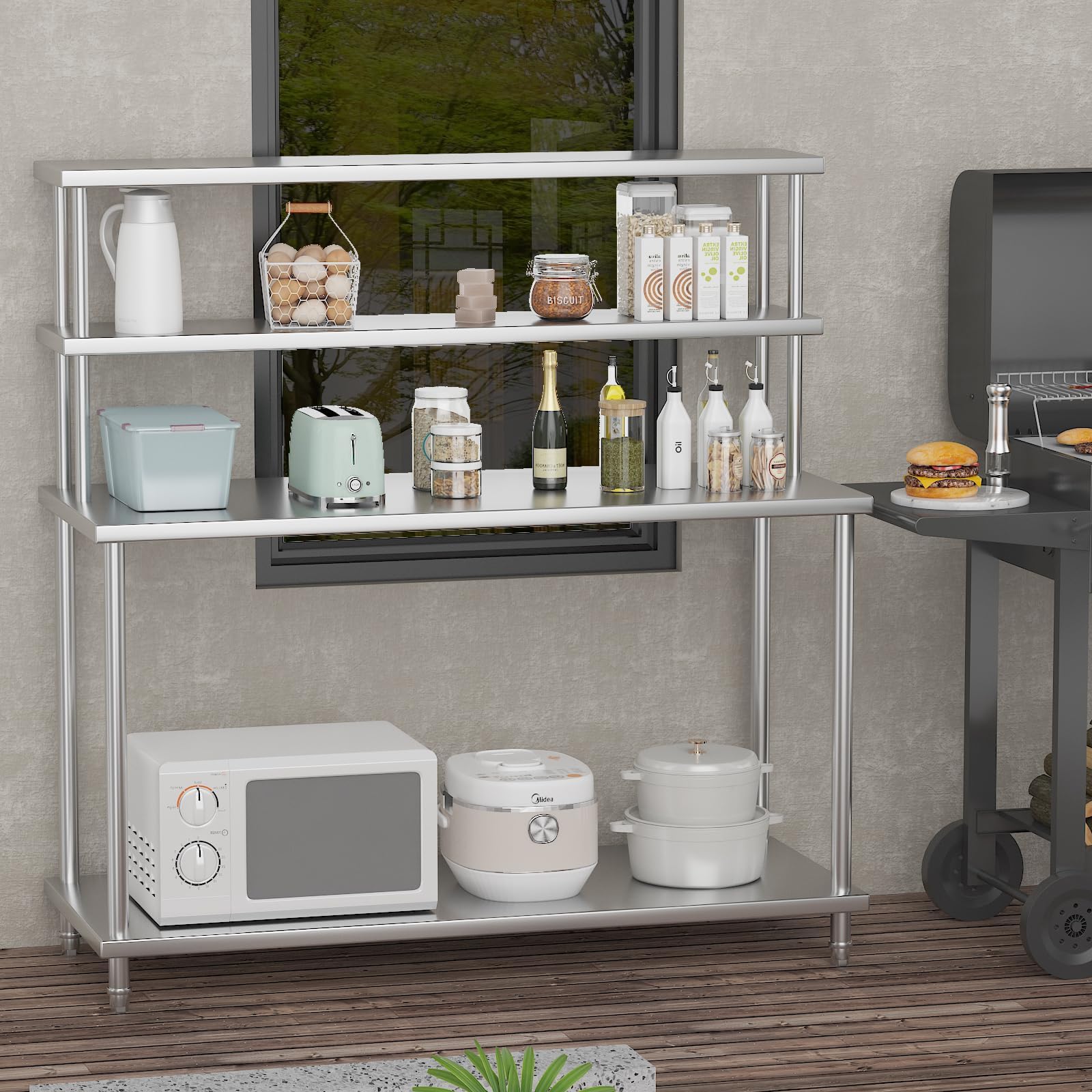 طاولة من الفولاذ المقاوم للصدأ - مراجعة Commercial Kitchen Prep Table With Storage وسعره