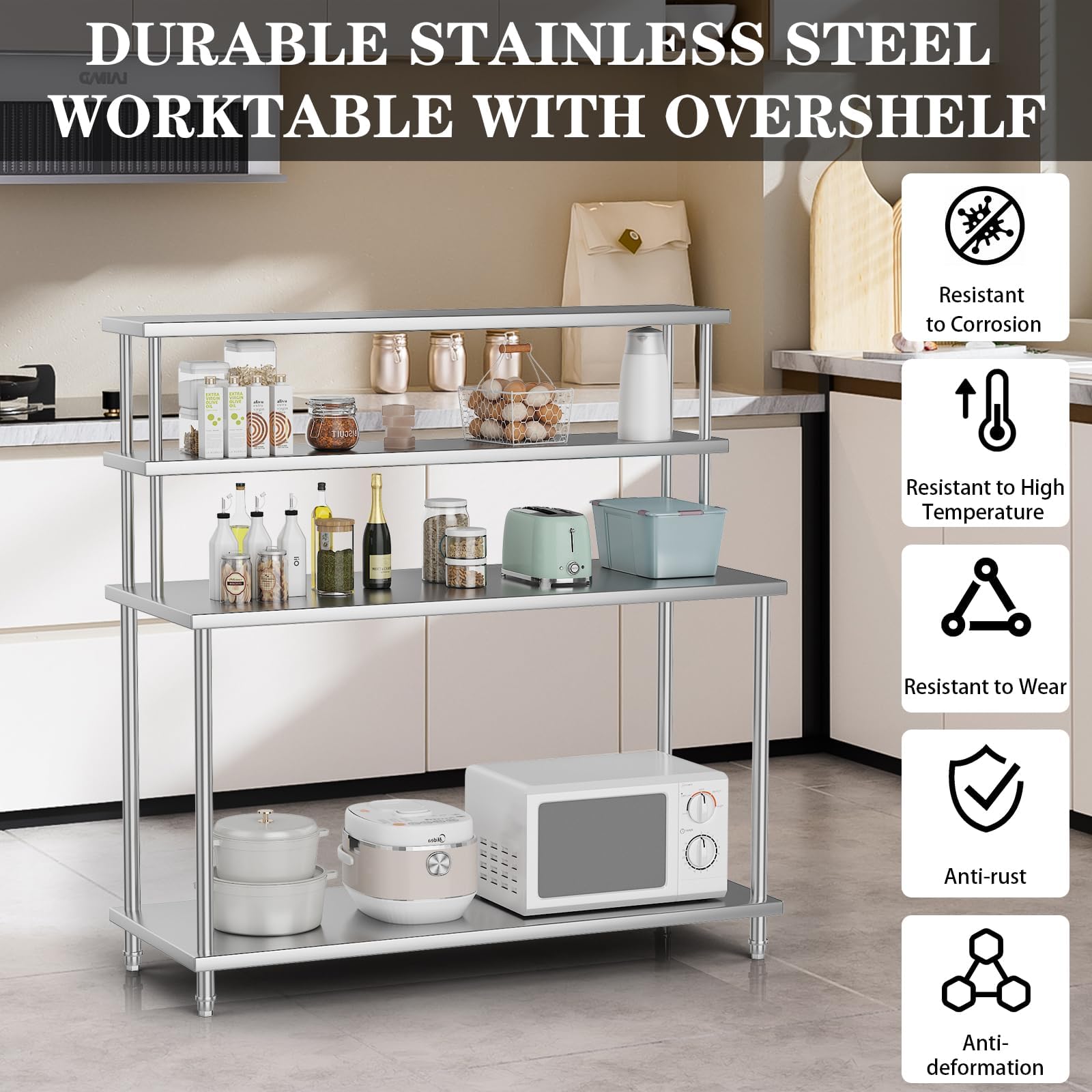 طاولة من الفولاذ المقاوم للصدأ - مراجعة Commercial Kitchen Prep Table With Storage وسعره